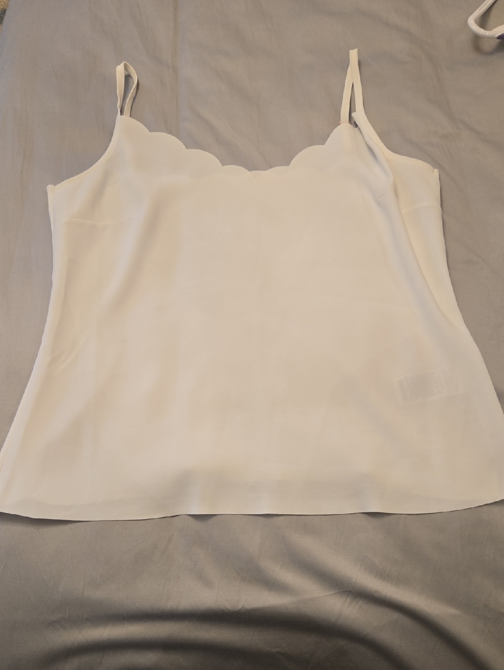 Ted Baker White Scallop-Trim Silk Camisole